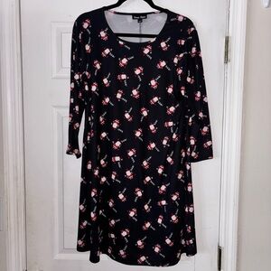 Dress works  Black Dress with Santa design